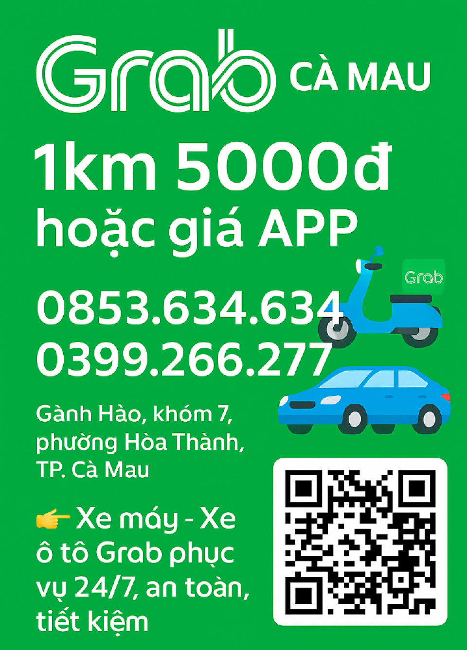 Grab Xanh Cà Mau - Xe Ôm Công Nghệ Cà Mau